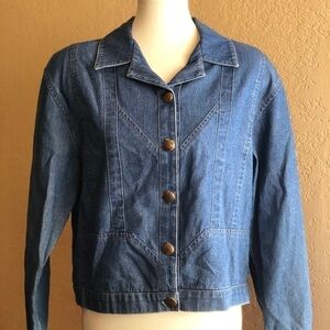 City Girl Denim Vintage Button Closure Jacket
